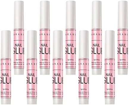 Makartt Super Strong Nail Glue for Acrylic Nails Press On Nails Professional Nail Adhesive Bond Nail Tips Glue for Stick On Nails Long Lasting Nail Glue for Fake Nails Broken Nails Repair 0.07oz 10Pcs