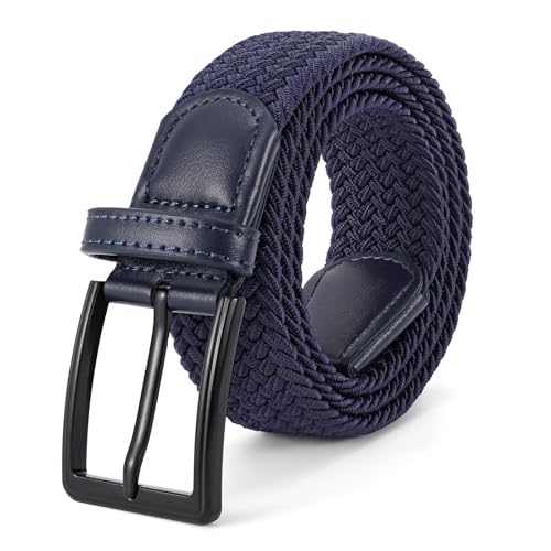 Image of BELTROAD Elastic Braided Belt Mens Golf Belts No-Hole Design Lightweight Breathable Woven Stretch Belt for Golf Casual