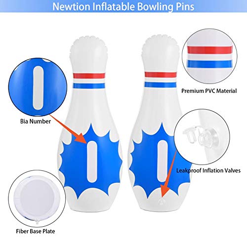 Newtion Giant Inflatable Bowling Set - 6 PCS 24 Inch Jumbo Bowling Pins with 1 PCS 18 Inch Bowling Ball Set,Great on Lawn, Yard, Indoor Use for Kids and Adults - Thumbnail 5