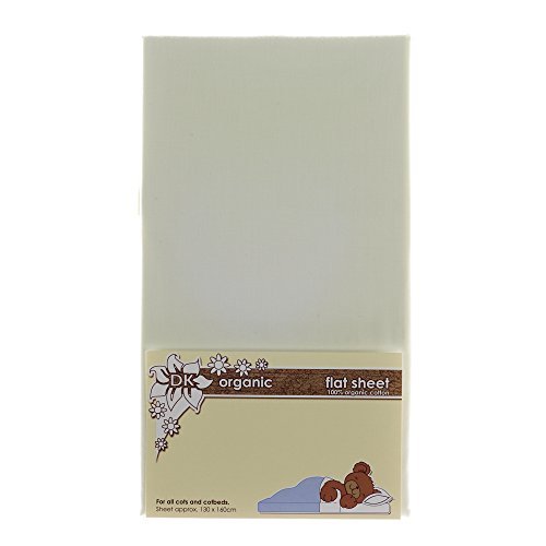 DK Glovesheets - Sábana plana para cuna y cuna (crema orgánica)