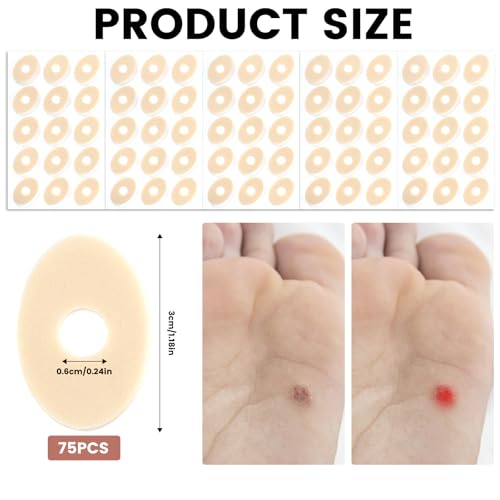 Image of 90 Pcs Corn Cushions for Feet, Corn Pads for Feet, Latex Sponge Foot Callus Pads, Self-Adhesive Foot Care, Corns Protectors and Reduce Friction