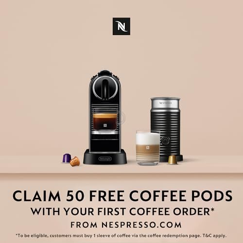 Nespresso Citiz Coffee Machine by De'Longhi for Original Coffee Pods, Italian Inspired Espresso, Quality Coffee, Starter Capsule Set Included, EN167.B, Black - Image 3