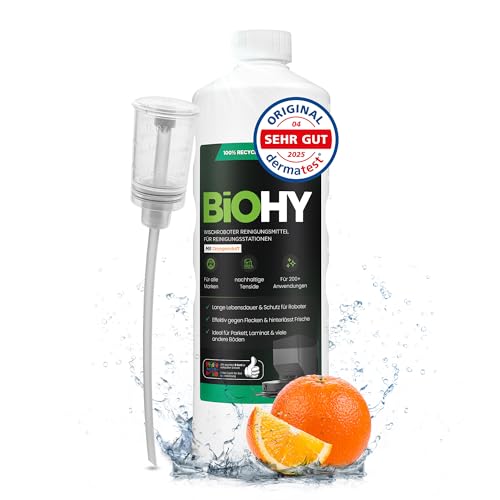 BiOHY Wischroboter Reiniger Station Orangenduft (1l Flasche) mit Dosierer – Ansicht 1