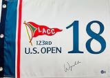 WINNER WYNDHAM CLARK SIGNED 2023 U.S. OPEN GOLF PIN FLAG 2024 AUTOGRAPH BECKETT AUTHENTICATION J47