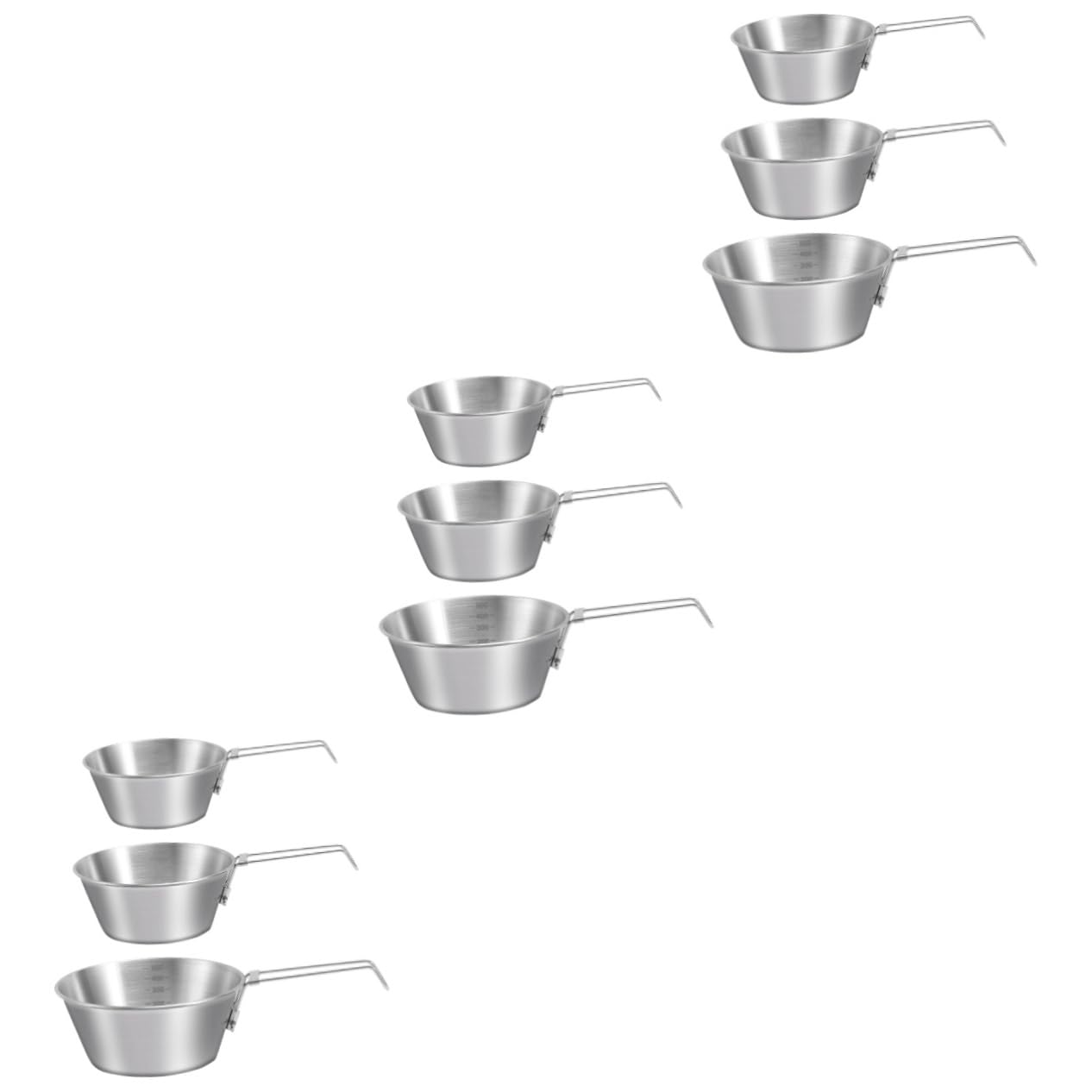TOYANDONA 3 Sätze Klappschüssel Aus Edelstahl Für Camping Stapelbar Faltbar Kompakt Tragbar Wandern Outdoor Zusammenklappbar Rührschüsseln Aus Metall Metallschüssel 3 Stücke * 3