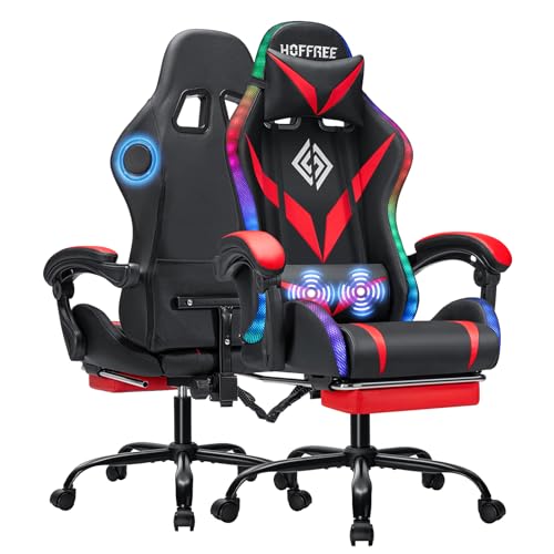 Gaming Chair with Speakers LED