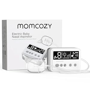 Momcozy Nasal Aspirator for Baby, [Hospital Grade] 70kPa Electric Nose Aspirator for Toddler, Baby Nose Sucker with 9 Suction Levels, Automatic Nose Cleaner with 3 Silicone Tips, 9 Music and 3 Lights