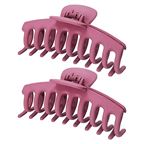 JIANYI Big Hair Claw Clip, 4.3 Inch Nonslip Large Claw Clips for Women & Girls Thin Hair, Strong Hold Hair Clips for Thick Hair (1.87 Oz, Wine Red)