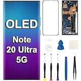for Samsung Galaxy Note 20 Ultra 4G 5G OLED Screen Replacement with Frame Side Button 3D Touch LCD Display SM-N985U SM-N986U Digitizer Full Assembly Repair Tool Kit