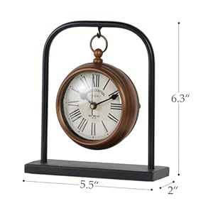 NIKKY HOME Small Retro Desk Clock, Silent Non-Ticking Classic Battery Operated Decorative Table Mantel Shelf Clock for Living Room NIKKY HOME Small Retro Desk Clock Silent Non Ticking Classic Battery Operated Decorative Table Mantel Shelf Clock for Living Room
