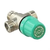 Valvola miscelatrice termostatica in rame, con filtro integrato e funzione di arresto dell'acqua, per controllo della temperatura dell'acqua calda e fredda, 20-65 °C, interfaccia da 1/2" (B)