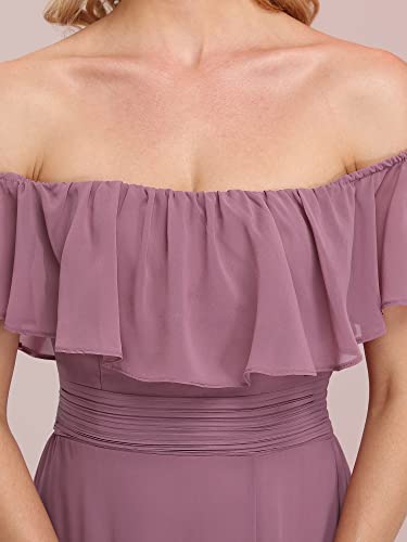 Ever-Pretty Womens Side Split Maxi Dress Formal Evening Dress with Sleeves Orchid US12