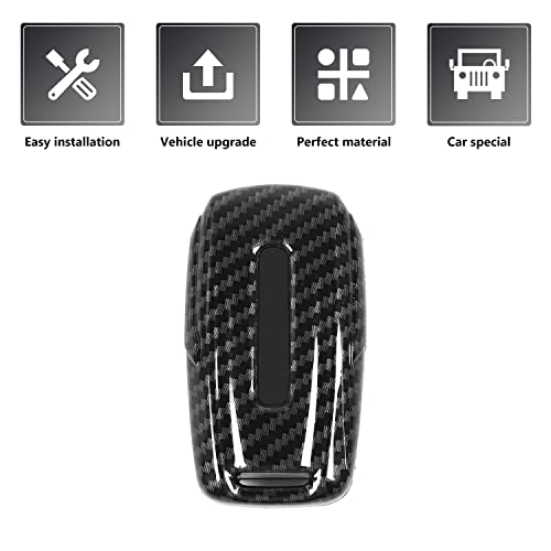 Image of RAZPOY for RAM Key Fob Cover, Carbon Fiber Remote Control Cover Smart Key Protector Key Case Shell Holder for 2018-2023 Dodge RAM 1500 2500 3500 Accessories, ABS