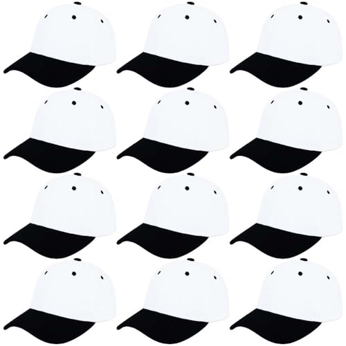 Image of ZH Plain Adjustable Baseball Cap - Lot of 12 Unisex Blank Design Caps