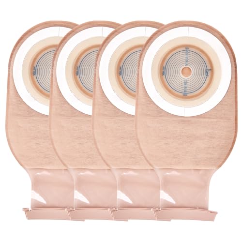 20 PCS Colostomy Bags Ostomy Supplies- Rainlotus One Piece Ostomy Bag 15mm-60mm Cut-to-Fit Drainable Pouches with Clamp Closure for Ileostomy Stoma Care（8 Clamps Included）