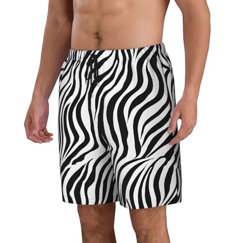 Zebra Print Print Men's Beach Pants Lightweight Quick-Dry Swim Pants with Mesh Lining for Men2