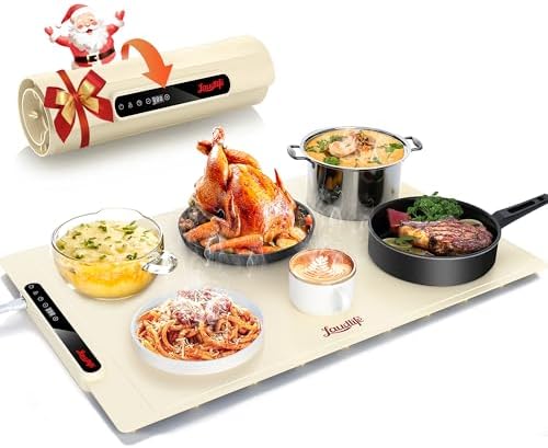 Food Warming Mat 24x16 – Foldable Buffet Warming Tray 1 Food Warming Mat 24x16 Inches, Electric Warming Tray with 7 Temps...