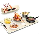 Food Warming Mat 24x16 Inches, Electric Warming Tray with 7 Temps, Foldable Food Warmer for Parties, Buffets, Family Gatherings, Holiday & Sabbath, Child Lock, Heating Mat for Food, Beige