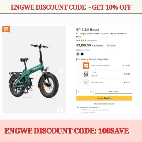 Engwe rabatkode: 100SAVE &ndash; F&aring; 10% rabat