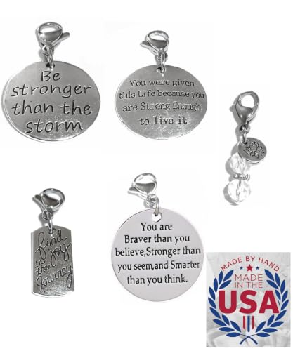 Image of Hidden Hollow Beads 4 Clip On Charms for Purse, Handbag, Keychain, Zipper Pull, Backpack, Jewelry Accessory, USA