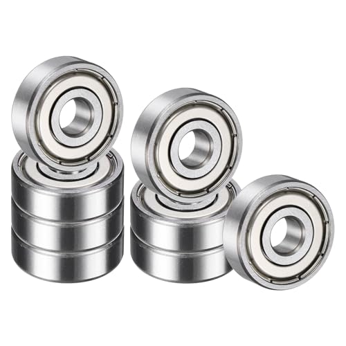 sourcing map 8 Pack 626ZZ Deep Groove Ball Bearings, 6x19x6mm Chrome Steel Double Shield Bearing for Electric Motor, Home Appliances, Garden Machinery, (ABEC5)