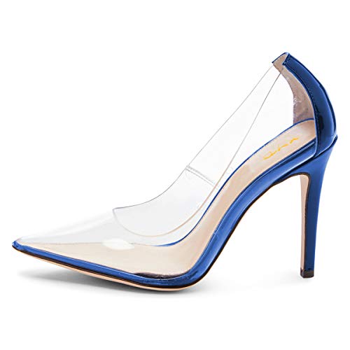 XYD Women Clear Transparent PVC Slip On Pumps High Heel Stiletto Closed Pointed Toe Sexy Office Lady Formal Party Shoes2