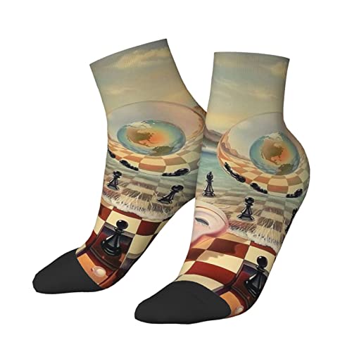 Low Cut Ankle Socks Novelty Casual Athletic Socks For Men Women, (The Fools Rule The World Chess Game) #TOP10