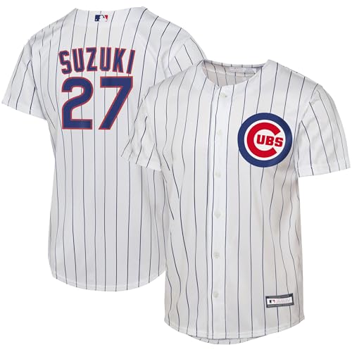 Outerstuff Seiya Suzuki Chicago Cubs MLB Kids Youth 8-20 White Home Player Jersey (US Numeric 14 16 Regular Seiya Suzuki Chicago Cubs White)