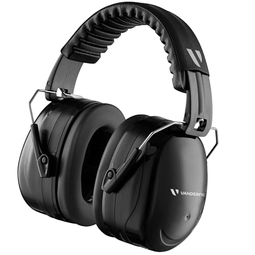 Vanderfields Cascos Antiruido Adultos 33dB, Cascos Cancelación de Ruido, Cascos Insonorizados para Estudiar, Auriculares Aislantes Ruido, Protector Auditivo, Para Trabajo, Construcción, Tiro Deportivo