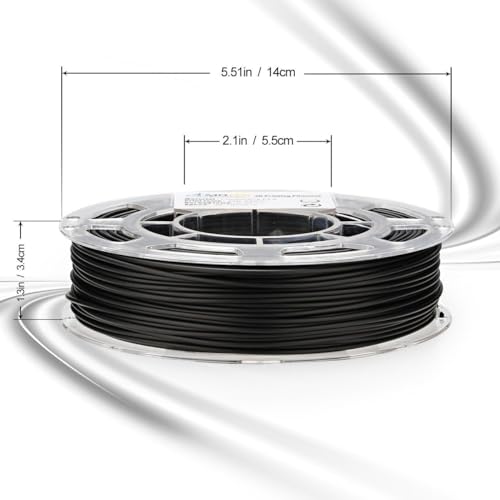 Image of AMOLEN PLA Filament,1.75mm 3D Printer Filament, Conductive Black Printing Filament PLA Dimensional Accuracy + /- 0.02 mm, Fit Most FDM Printer, 200g(Conductive Black)