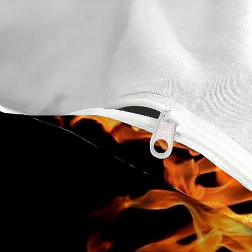 Parure de couette feu microfibre douce et infroissable pour lit 2 personnes - 5