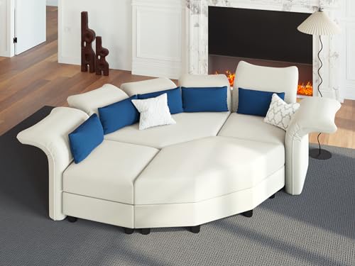 LLappuil Oversized 4-Seater Velvet Sectional Sofa with Storage