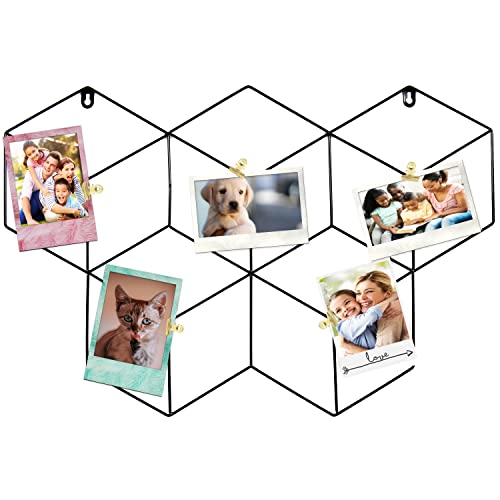 Porta Retrato Decorativo 62x42 Tela Plana Cubos Painel Organizador de Fotos Memory Board Mural (Pret