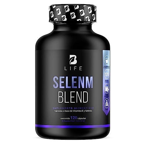 Selenio de 120 Cápsulas. Ingredientes naturales: con Vitamina E para mayor absorción. Selenm Blend B Life.