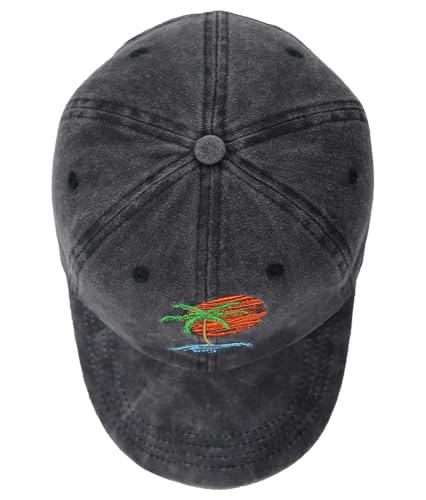 Image of Hawaiian Beach Vacation Essentials, Sun Visor Hats for Travel Accessories, Tropical Vacation Outfits for Men Women, Birthday Gift for Dad Mom (US, Alpha, One Size, Black)