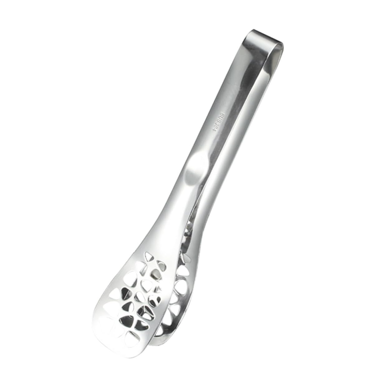 SOLUSTRE Stainless Steel Food Clip Multifunctional Serving Tongs with Hollow Heads for Bbq and Kitchen Use for Bread Pastries and Grilled Foods Heat Resistant Lightweight Easy to Handle