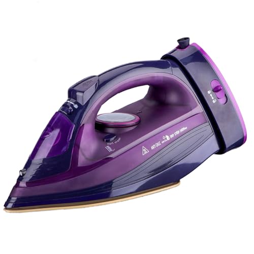 Plancha de vapor inalámbrica, 2400 W, vapor inalámbrico, con suela de cerámica, plancha de vapor con función de vapor variable, función de autolimpieza y pulverización de agua, antical, antigoteo