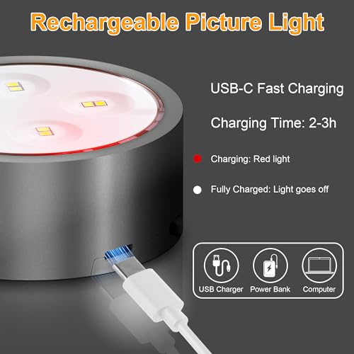 Pacote com 3 luzes de imagem para parede, luz de exibição de arte LED com mudança de cor RGB com bat