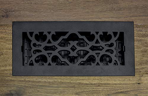 Decor Grates AC408-BLK Victorian Floor Register 4 x 8 Inches Cast Iron Black by Decor Grates - Image 2