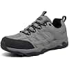 SHULOOK Herren Wanderschuhe Wasserdicht Leichte rutschfest Trekkingschuhe Outdoorschuhe Grau Gr 43EU