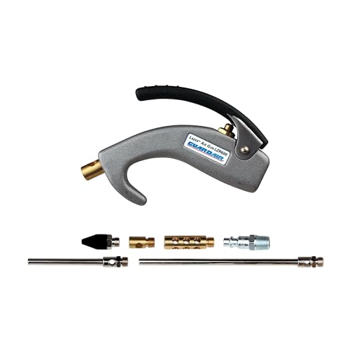 Guardair LZR6007KIT Lazer Series PalmSwitch Safety Air Gun 7-Piece Kit, 3" and 6" Venturi Extensions with 1/4" NPT Industrial Interchange Connector