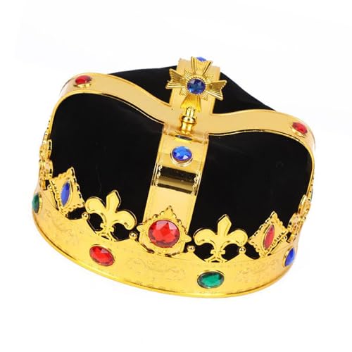 FANSHINUO コスプレ ヘッドピース キングクラウン ワンド コスプレ ティアラヘアスタイリング ハロウィン キング ティアラハロウィンコスチューム 男性用