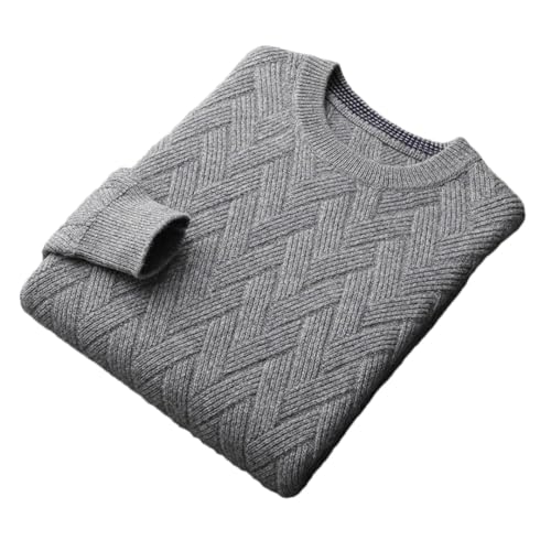 Autumn and Winter Wool Sweater Men's Round Neck Jacquard Cashmere Sweater Thick Long-Sleeved Cashmere Sweater
