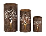 Deco 79 22096 Metal Tree Hurricane Set of 3