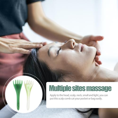 Ipetboom 2 peças, ferramenta de massagem de raspagem guasha, massageador de couro cabeludo, ferramen