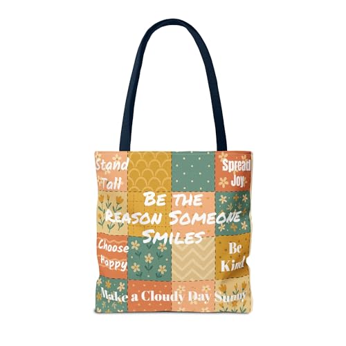 Patchwork Inspirational Tote Bag, Motivational Gift for Friends, Positive Vibes, Everyday Use, Handbag, Shopping Bag, Beach2