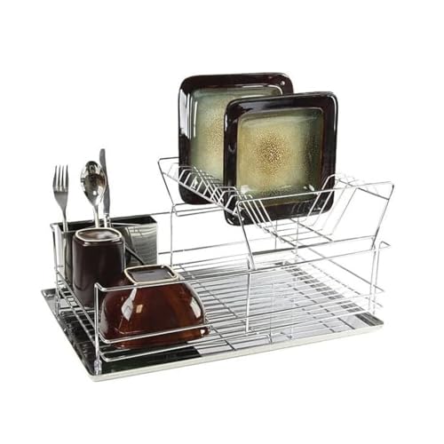 Megachef Chef Stainless Iron Shelf Dish Rack DR-209 Silver 15.50