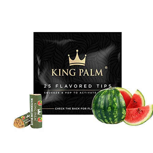 King Palm Flavors Filter Tips - Watermelon Wave 25pk - Flavored Pre Rolled Tips Bulk - Corn Husk Pre Roll Filter Tip - Organic Rolling Paper Filter Tips - Terpene Infused Rolling Tips