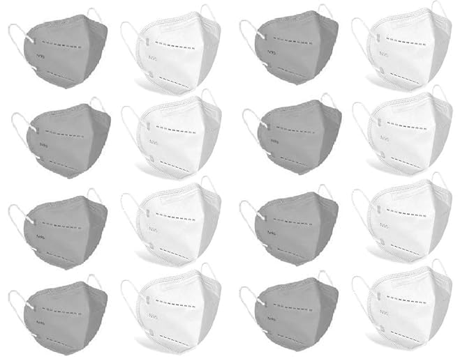 The Divine Exports Present N95 Mask in color of White & Grey combo Reusable & Washable Certified by ISO CE fit for Adult-image-46