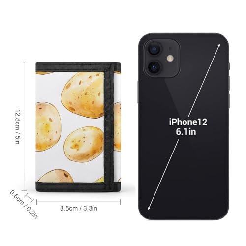 Hand-Drawn Potatoes Trifold Wallets for Men Women Ultra Thin Card Holder Purse with Zip Coin Pocket2
